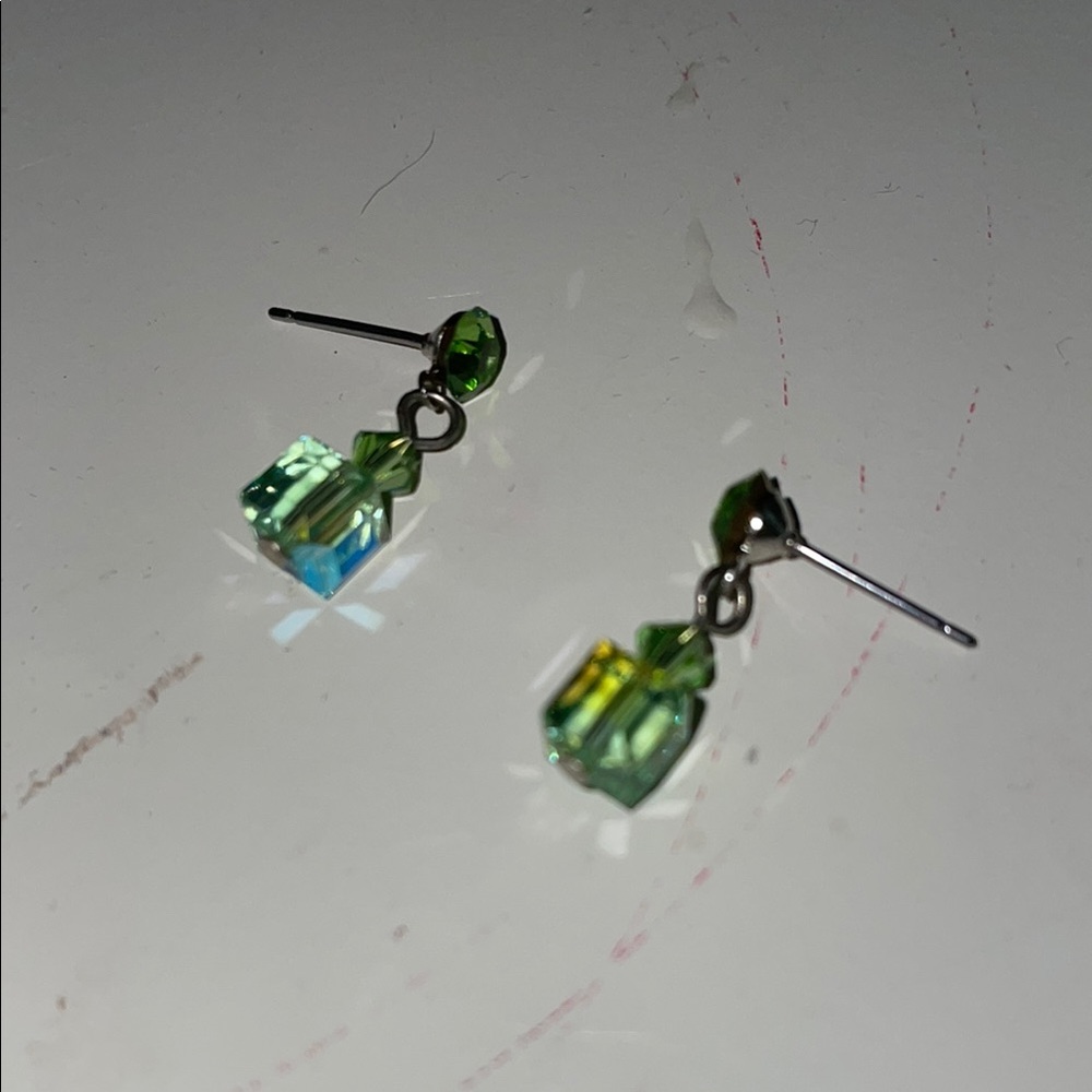 Elegant Green Crystal Earrings